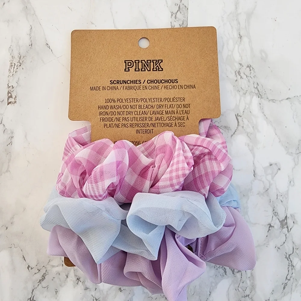 3 VS PINK Hair Accesories scrunchies